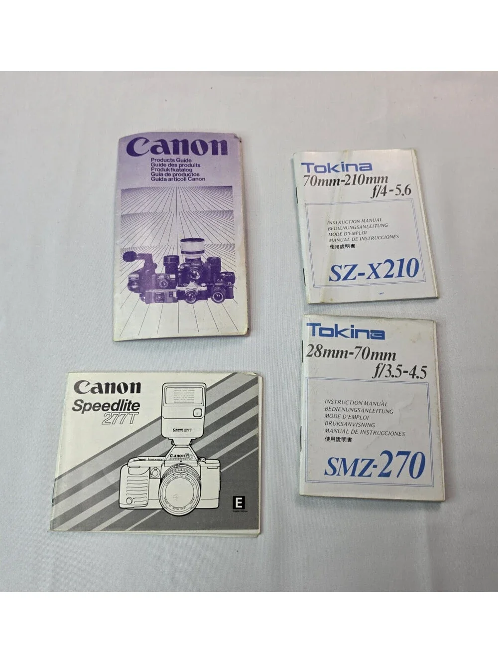 Canon T-70 35mm SLR Film Camera Lot 277T Speedlite Tokina Zoom 28-70MM Lens